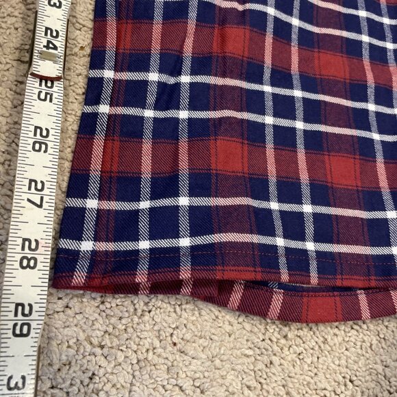 Cuddledown Plaid Flannel Pajamas Size XXL Red Navy Eyelet Prairie Grannycore - Picture 8 of 10